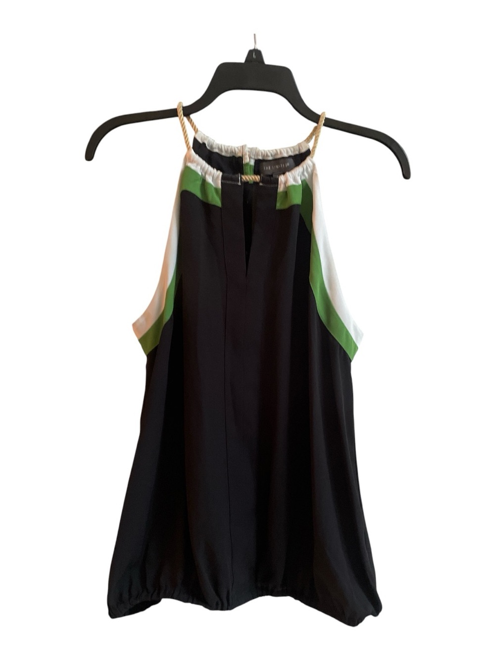The Limited Y2K Nautical Halter Top Rope Strap Bubble Hem Colorblock L Large